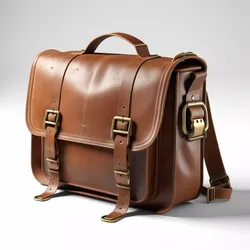 Worn Leather Messenger Bag 3D Model 3D model