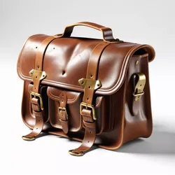 Worn Leather Satchel 3D Model 3D model