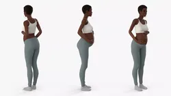 African Pregnant Woman Rigged 3D model