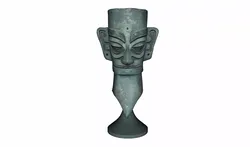 Ancient Shu Bronze Human Head 3D print model