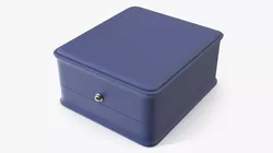 Blue Leather Earring Case with Clasp 3D model