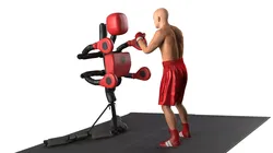 Boxing Dummy with Fighter on Floor Mats Red 3D model