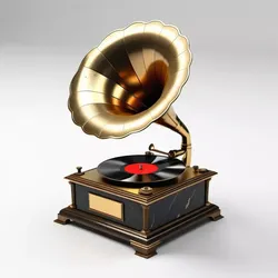 Broken Gramophone Brass Horn 3D 3D model