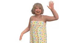 Chubby Girl in Butterfly Dress Rigged for Maya 3D model