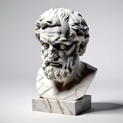 Cracked Marble Bust Greek Philosopher 3D model