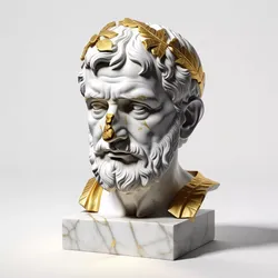 Cracked Marble Philosopher Bust 3D model