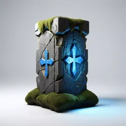 Cracked Stone Rune Pillar 3D Model 3D model