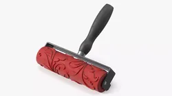 Decorative Pattern Paint Roller With Plastic Handle 3D model