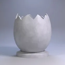 Eggshell Pen Holder – Pencil Holder - Cracked Shell Desk Organizer, STL File, 3D Printable