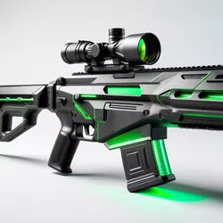 Futuristic Green Scope Assault Rifle 3D model