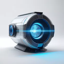 Futuristic Holographic Projector with Cracked Lens 3D model