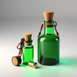 Glowing Green Potion Bottle 3D Model 3D model
