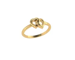 Gold Double Heart Rings 3D print model