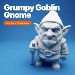 Grumpy Goblin Gnome – 3D Printable Miniature for Garden or Tabletop