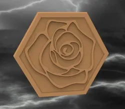 HexaRose Coaster - Rose and Polygonal Heart Coaster | Series 1 of 4