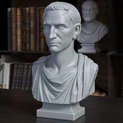 Julius Caesar Bust Sculpture 3D print model STL File, Printable Bust