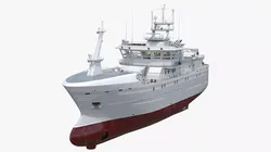 Modern Longliner Boat White 3D model