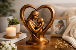 Mother and Baby Heart Sculpture 3D model