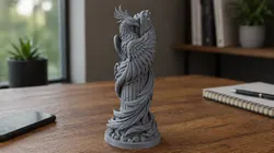 Phoenix Wrapped Around Ruined Column Collectible Fantasy Statue 3D print model