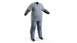 Plus Size Teen Outfit with Jeans and Shirt 3D model