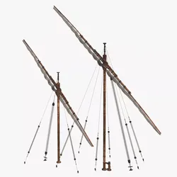 Qatar Dhow Sail Arms Folded 3D model