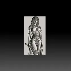 Queen Cleopatra relief 3D STL model for cnc curving and 3D printing