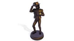Realistic MJ PBR Legendary Pop King Statue 3D print model