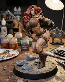 Red Sonja - Classic Fantasy Warrior Queen - Miniature or Statue 3D print model