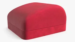 Ring Jewelry Case Velvet Closed Red 3D model