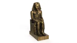 Seated Pharaoh Amenhotep Bronze Figurine Small 3D model