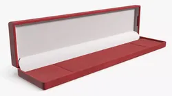 Slim Velvet Jewelry Case Open Red 3D model