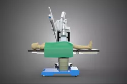 SURGICAL ROBOTIC SURGERY SURGEON ROBOT LYING DRAPED MODEL PERSON 3D model