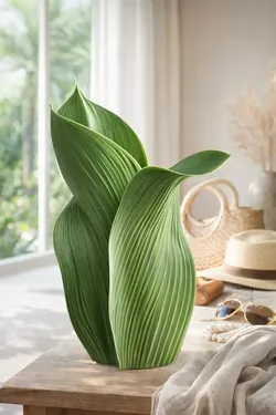 Tropical Leaf Twist Vase  and Planter 3D model