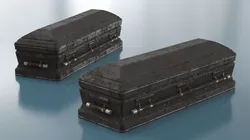 Wet Wooden Coffin with Soil Stains 3D model