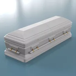 Wooden Coffin Double Lid White 3D model