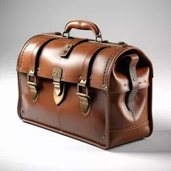 Worn Leather Doctors Bag 3D model