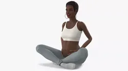 Young African Pregnant Woman Butterfly Pose 3D model