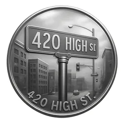 420 high st coin token wall art