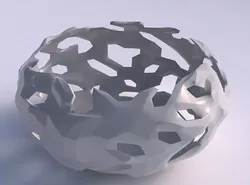 Bowl spheric squeezed wide with faceted cuts and 3D print model