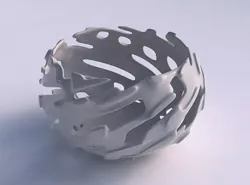 Bowl spheric twisted with smooth cuts and 3D print model