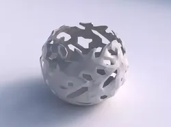 Bowl spheric with faceted cuts and 3D print model