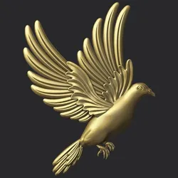 Dove bas relief 3D Model