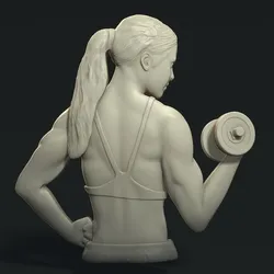 Female Bodybuilder Bas Relief 3D Model