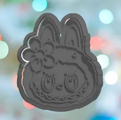 Labubu Face With Flower Cookie Cutter