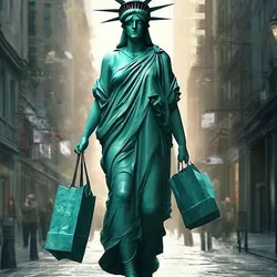 Urban Statue of Liberty - Liberty Shopping Statue - 3D Model