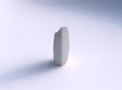 Vase bent hexagon with extruded vertical lines 2 3D print model