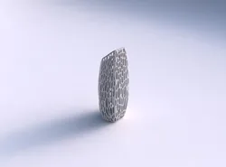 Vase bent hexagon with organic lattice and twisted thickness 3D print model