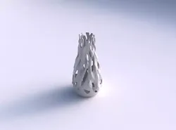 Vase curved with faceted cuts and 3D print model