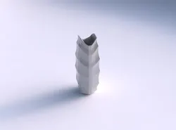 Vase double arc hexagon with curved creases 3D print model