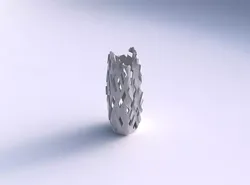 Vase double arc hexagon with cuts and 3D print model